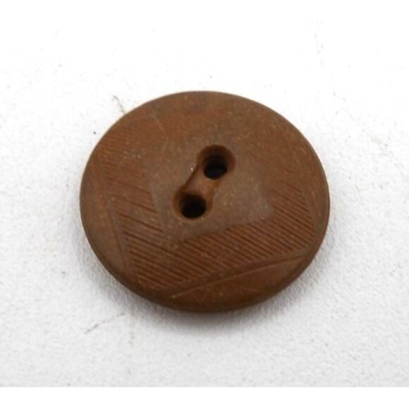 Dress Jacket Buttons Brown with Scribed w diamond Pattern 6 count 2 hole ¾ inch - Picture 2 of 2